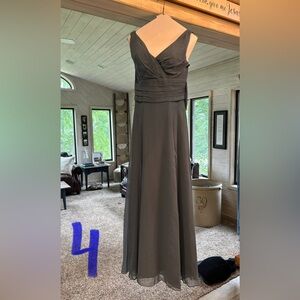 David’s Bridal bridesmaids dress, slate blue, size 4, not altered